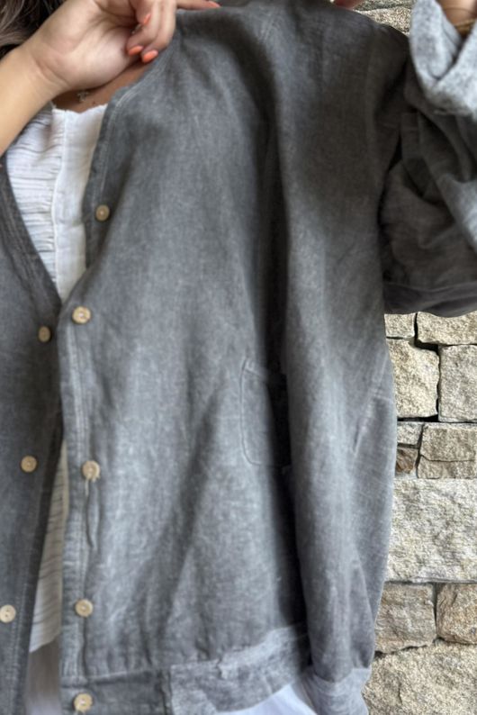 Lenni Cotton Jacket Washed Charcoal